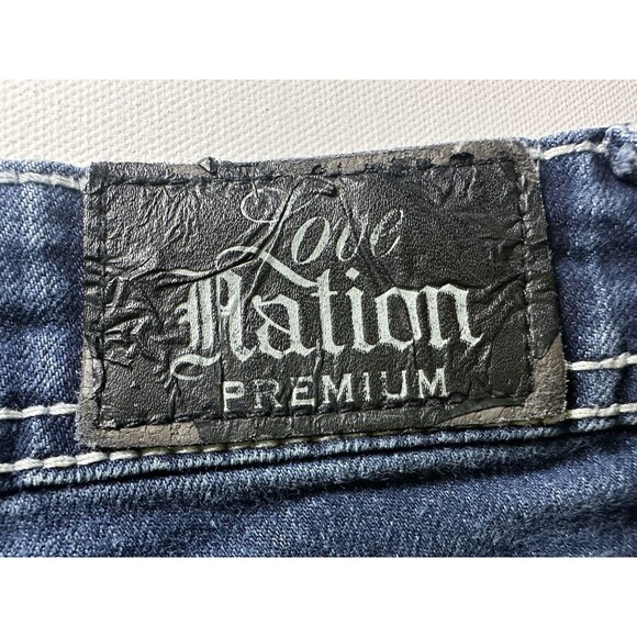 Love Nation Premium Denim Blue‎ Jeans Embellished Pockets Women's 10 - Picture 6 of 12